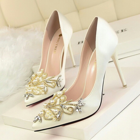 White Wedding Stilettos