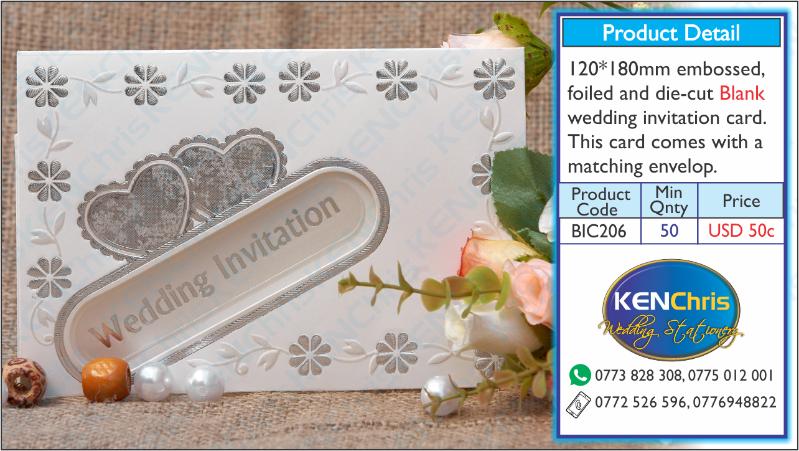 Blank Wedding Invitation Cards