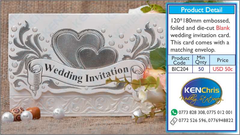 Blank Wedding Invitation Cards